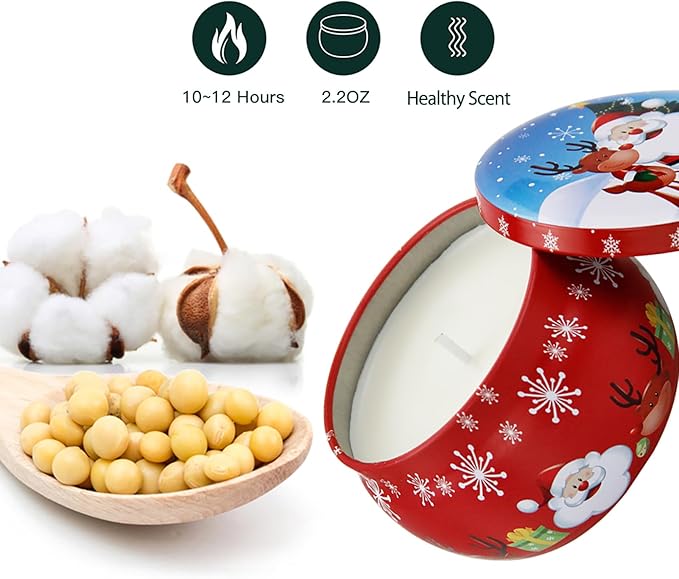 Christmas Scented Candles Gifts for Women 4 Pack, 4.4 oz Soy Aromatherapy Candles for Home Scented Decoration, Long Lasting Jar Candle Set for Her Birthday Gifts Christmas Gift for Christian Friends