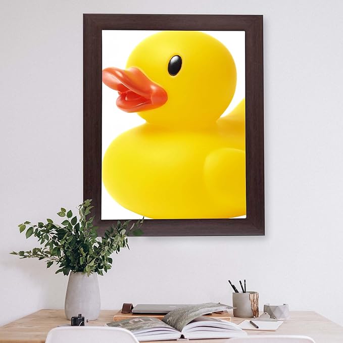InkFlow Posters Yellow Rubber Duck Poster - Minimal Playful Toy Illustration - Bright Modern Design - Bathroom Nursery Wall Decor Accent - Fun Graphic Art Print - 11x14 Unframed Canvas Print