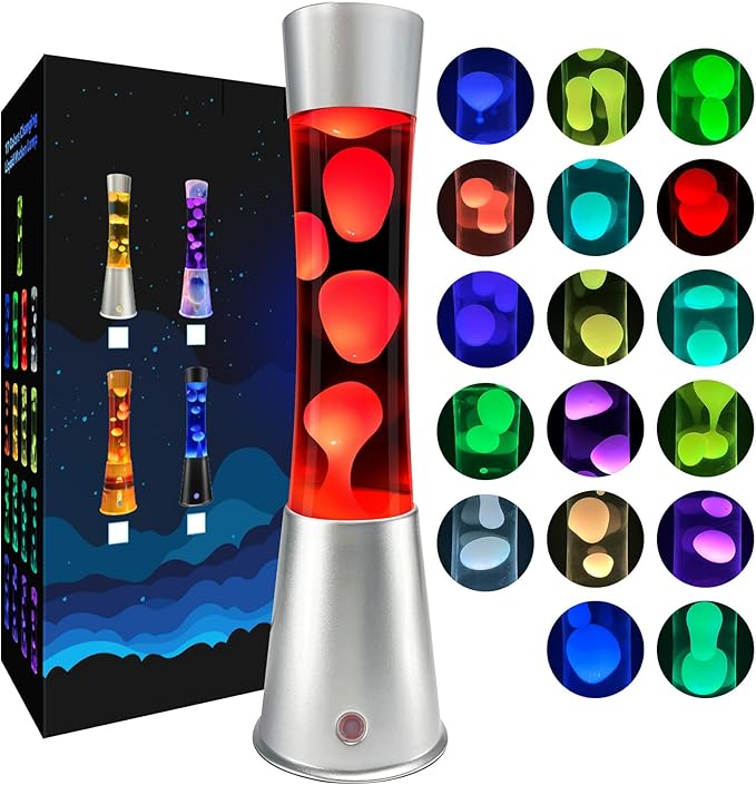 AONESY Liquid Motion Lamps with Remote,17-Color Changing Mood Lamp,15.5 Inch Large LED Night Light, Soothing Table Lamp for Bedroom, Office & Home Decor, Unique Birthday Gift for Kids, Teens & Adults