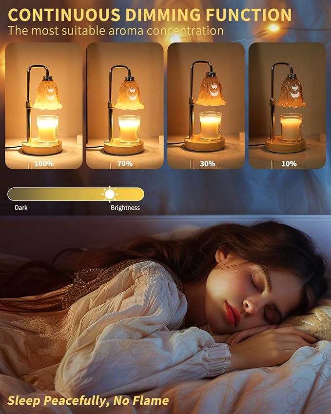 SupBri Tulip Candle Warmer Lamp, Adjustable Height, Dimmable Candle Warmer with Timer, Mom Womens Gifts for Birthday, Unique Home Decor Aesthetic (Off White)