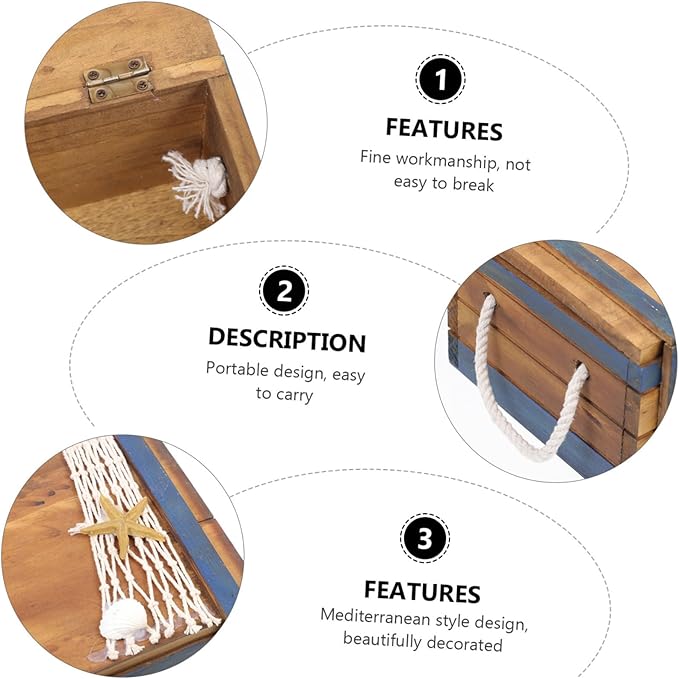 Ipetboom 3pcs Retro Vintage Jewelry Box Storage Box Wooden Makeup Organizers for Home Travel
