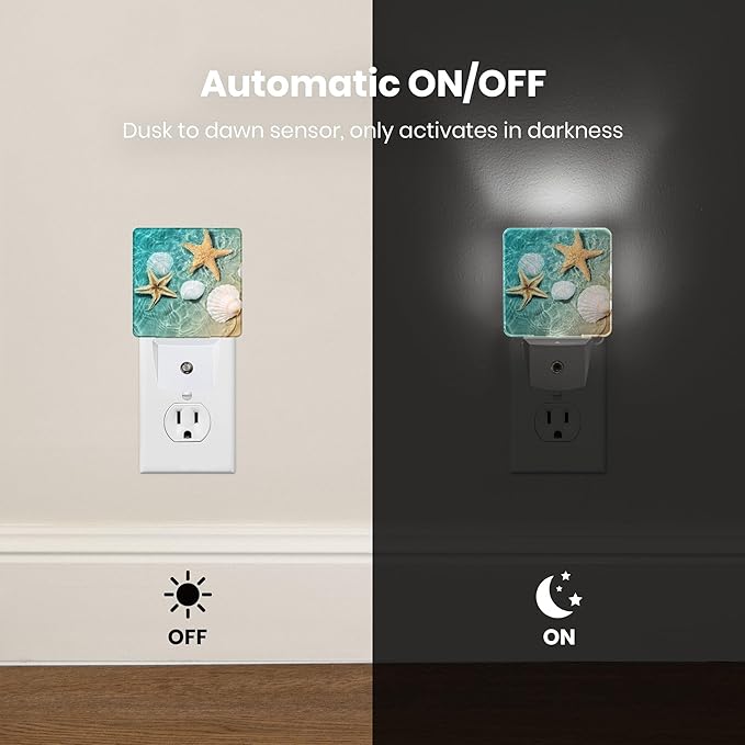 Night Light Plug-in Dusk to Dawn Smart Sensor White Led Nightlight for Bedroom Bathroom Kitchen Hallway Stairs Energy Efficient Decor Desk Lamp