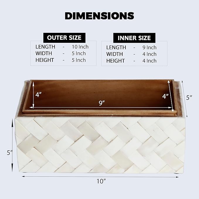 Handicrafts Home Decorative Organizer Box 10x5 – Large Keepsake Box with Lid, Modern Decorative Storage Box, Bohemian Coffee Table Décor, Jewelry & Memory Box, Decorative Accent Box for Home Décor