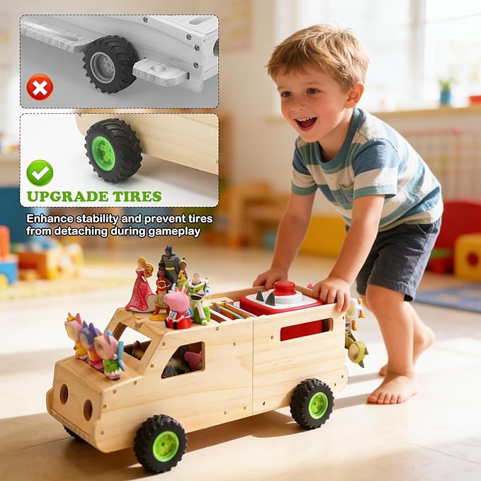 Storage for Toniebox 2 and Toniebox 1 Tonie Figures Characters Shelf,Magnetic Organizer for 30+ Figures, Tonieplay Games & Controller, Wooden Magnetic Shelf for Kids