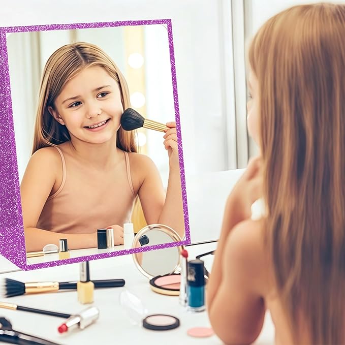 Foldable Full Length Mirror, 2-in-1 Wall Mounted or Tabletop Mirror, Portable Travel Mirror with Handle for Dance Home Bedroom Wardrobe Stage Makeup Checks Camping Outdoor Use (47" x 12.5", Tri-Fold)