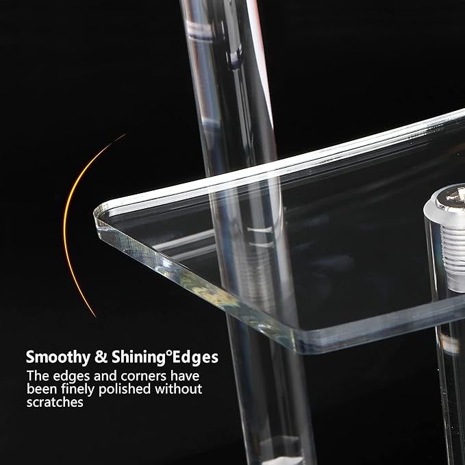 ELEGANTLIFE Acrylic Display Riser Stand – 4 Tier Clear Shelf for Funko POP, Amiibo, Figures, Collectibles, Cupcakes, Perfume, Skincare Organizer