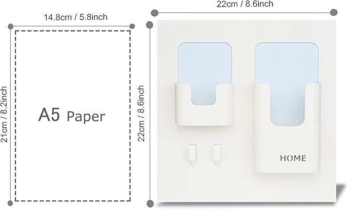 Easy Eco Life Bedside Shelf Accessories Organizer- Wall Mount Self Stick On,Ideal for Glasses,Remote,Earphone, Cell Phone Charger,Manicure Kit