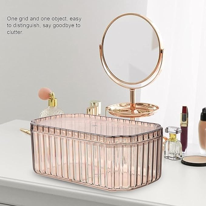 Cosmetic Case Jewelry Box Makeup Case Organizer - Stackable Removable 3 Layer Jewelry Display Case for Rings Bracelets Necklaces