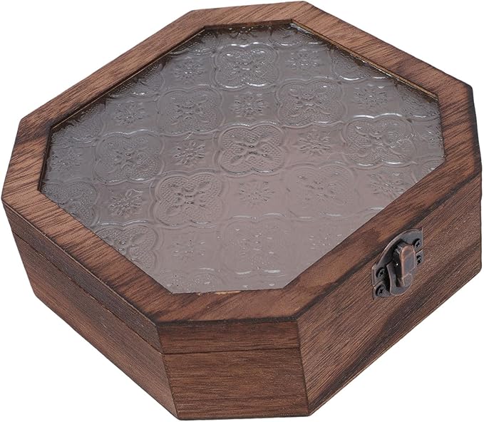 Vintage Floral Wooden Vintage Floral Wooden Jewelry Box - Small Decorative Makeup Organizer with Rustic Design - Elegant Storage for Jewelry and Cosmetics - for Any