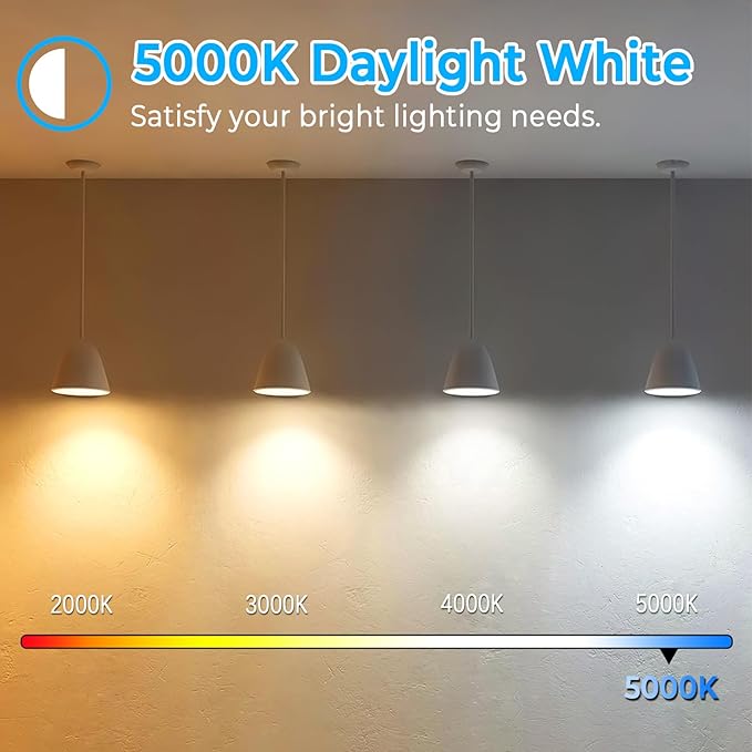 Brightever 4-Pack Vintage LED Edison Bulbs 60W Equivalent, 6W ST58 5000K Daylight White Antique LED Filament Bulbs, E26 Medium Base, Clear Glass Style for Home and Commercial, Non-dimmable