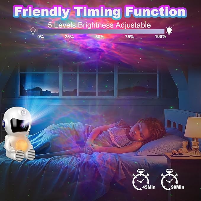 XIAOER Astronaut Galaxy Star Projector Night Light for Ceiling Bedroom Starlight Space Nebula Sky Star Moon Lamp Projector with Timer Remote Christma Birthday Halloween Gifts for Kids Boy Teen Toddler