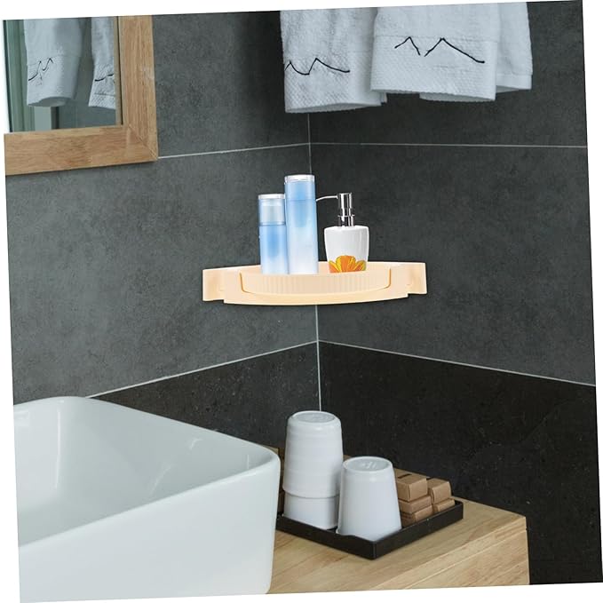 Luxshiny Rotating Corner Storage Shelf Wall-Mounted Multi-Functional Organizer for Bathroom No Drilling Required Space-Saving Design for Shampoo Condiments and Makeup