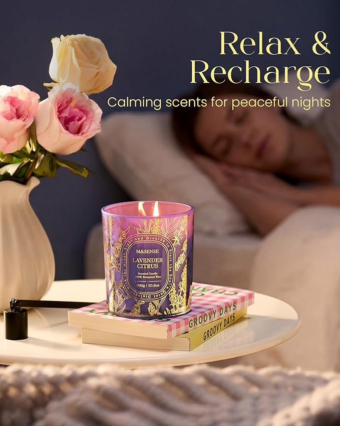 M&SENSE Fruit Party Scented Candle, Clean-Burning Soy Wax Candles for Home Scented, Berry Citrus Burst for Home Fragrance, 55 Hour Long Burning 10.3oz, Party Romantic Home Decor for Womens