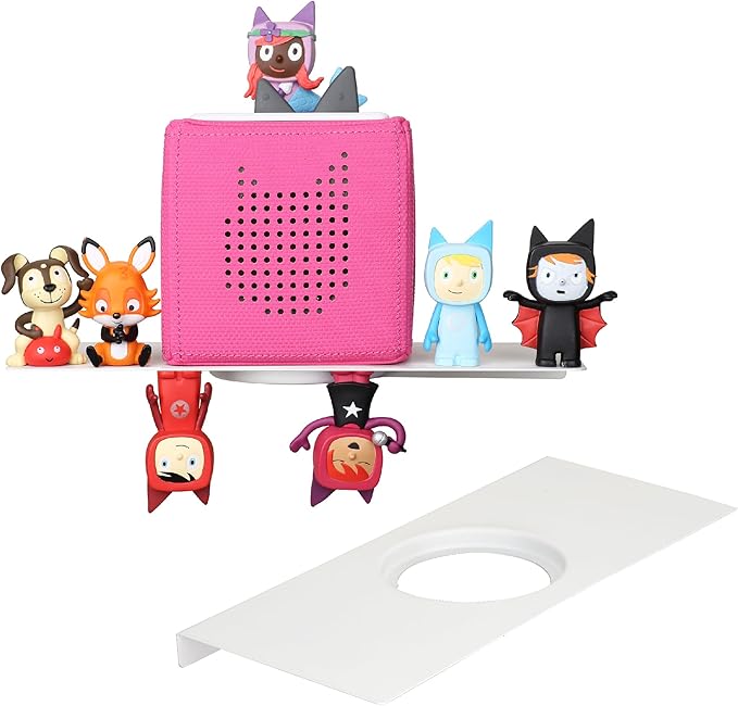 Longboard Tonies Storage Shelf for Tonies Box Organizer & Tonies Figures – Magnetic Metal Floating Shelves for 25~35 Tonies Characters ＆ Toniebox 1/2 Player, Designed for Kids' Gifts