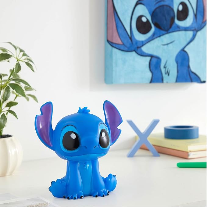 Disney Stitch Squishy Night Light 6" LED Soft Mood Lamp for Decor, Kids Bedrooms, Collectors & Gift Giving