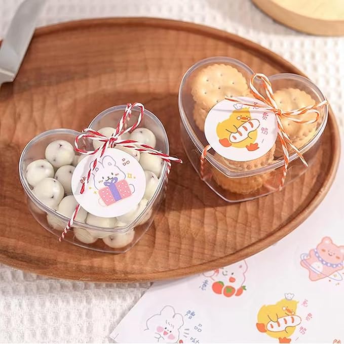 KissYou Acrylic Box Clear Display Boxes with Lid Heart-shaped Cube Crystal Jewelry Display Boxes with Lid for Graduation Wedding Birthday Party Candy Boxes