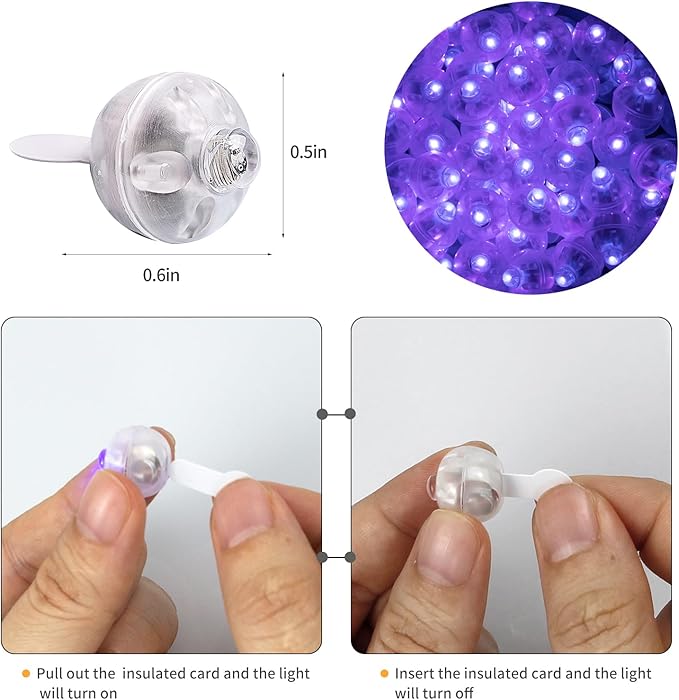 Aogist 200Pcs Purple Lights with Hook,Long Standby Time,Waterproof Mini Light for Birthday Party Wedding Christmas Halloween Easter Decorative (Steady)