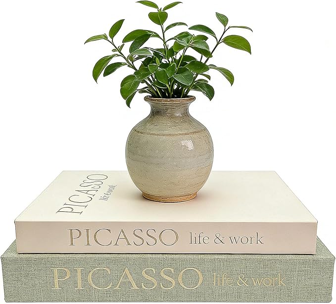 Set of 2 Decorative Books - Linen Faux Fake Books for Decor Aesthetic, Decorative Book for Coffee Table,Bookshelf,Office Table, Home Decor, Fake Book Storage Box for Trinkets Photo-BB001-2PCS