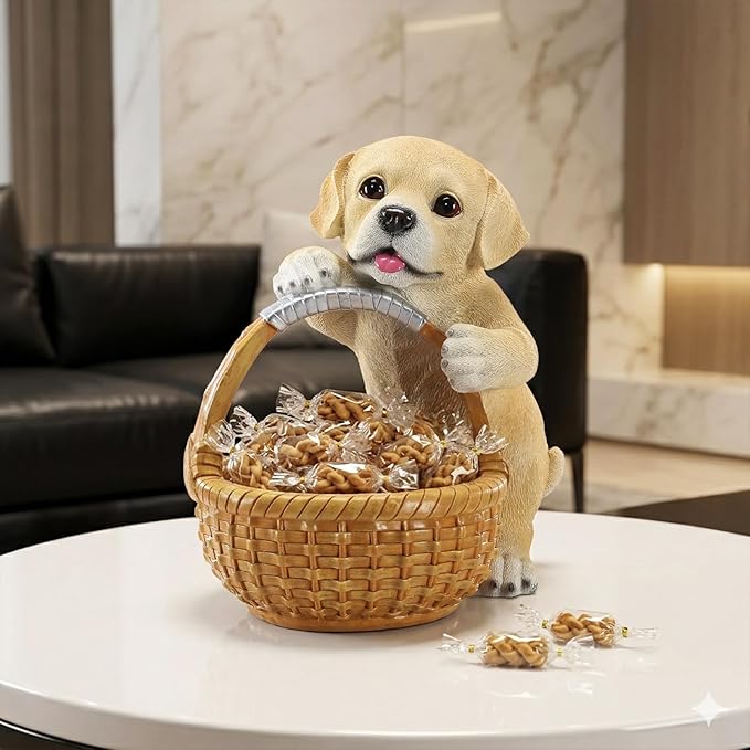 Dog Resin Storage Basket, Desktop Organizer for Remote & Keys, Cute Home Decor Tray, Ideal present for Pet Lovers.(Labrador Retriever)