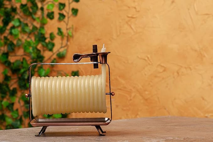 Candle by the Hour 48-Hour Horizontal Candle, Eco-friendly Natural Beeswax with Cotton Wick Color-Yellow