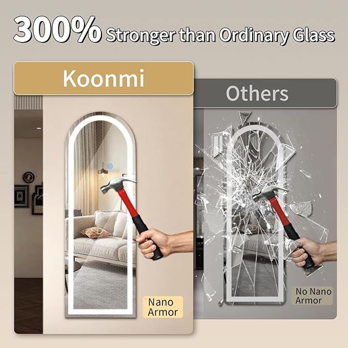 Koonmi Full Length Mirror with LED Lights 56"x20"