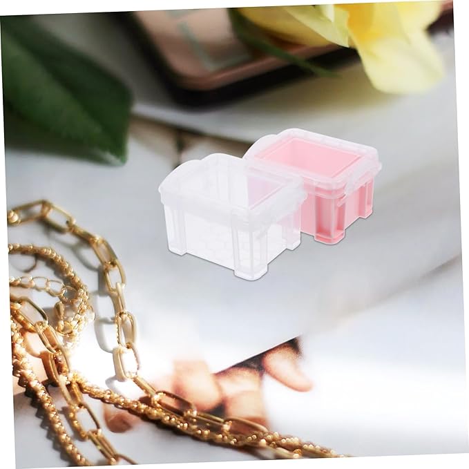 6pcs Pp Material Storage Box Small Jewelry Containers Lids Desktop Makeup Organizer Bead Button Case