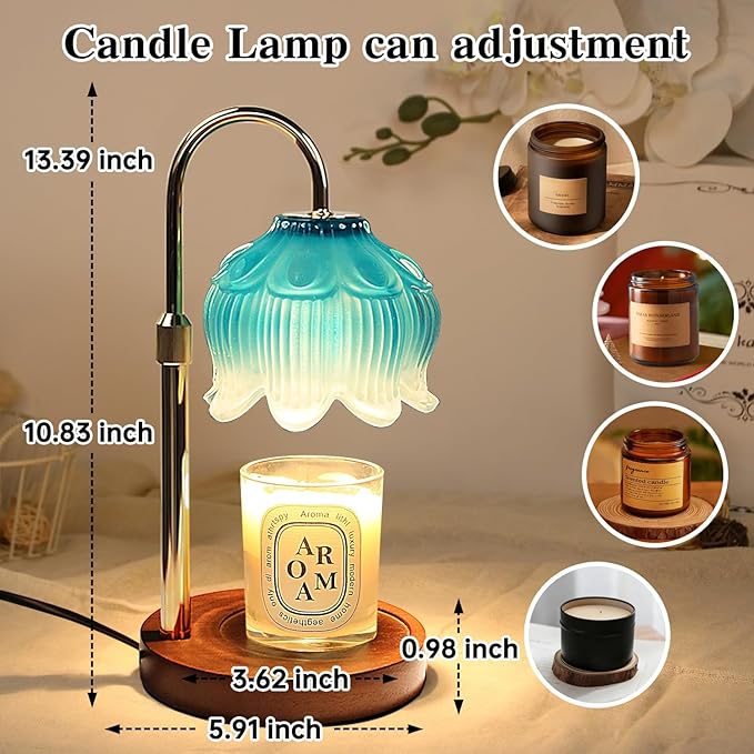 GEEZO Fragrance Candle Warmer Lamp，Electric Candle Warmer with Timer & Dimmer，Mom Christmas Birthday Gifts for Women, House Warming Gifts New Home Bedroom Decor