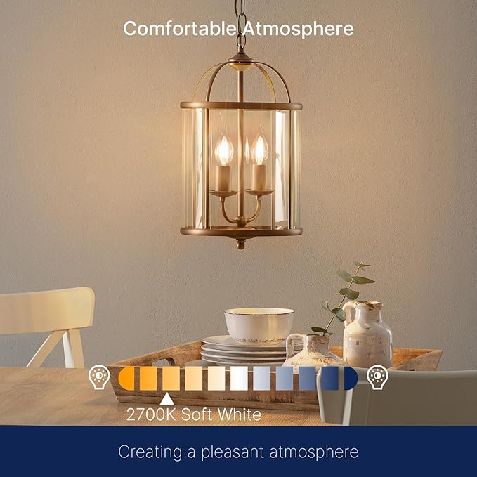 FLSNT LED Candelabra Light Bulbs E26 Base, 60 Watts Equivalent Dimmable LED Chandelier Light Bulbs, 2700K Soft White, 48 Pack UL,CA65 Listed.