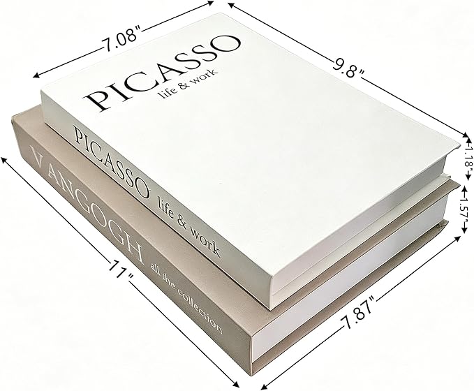 Set of 2 Decorative Books - Linen Faux Fake Books for Decor Aesthetic, Decorative Book for Coffee Table,Bookshelf,Office Table, Home Decor, Fake Book Storage Box for Trinkets Photo-BB002-2PCS