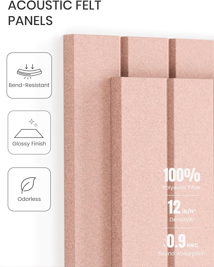 Fluxynara Large Felt Bulletin Board 36" x 24" Cork Board Alternative-6 Pack with 40 Safe Removable Adhesive Tabs, Cork Boards for Walls Cork Board for Home Office Classroom Pin Board (Pink)