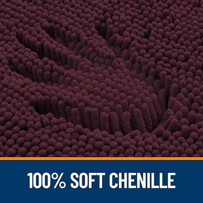 OLANLY Large Bathroom Rugs 70x46, Extra Soft Absorbent Chenille Bath Rugs, Rubber Backing Quick Dry, Machine Washable Bath Mats for Bathroom Floor, Tub and Shower, Home Decor Accessories, Black Cherry