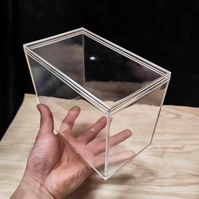 KissYou Acrylic Display Box Large Clear Box with Lid Acrylic Storage Contanier for Makeup Organizer Plastic Cubes Container Graduation Wedding Birthday Candy Boxes Party Decoration