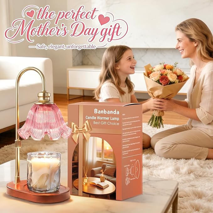 Banbanda Candle Warmer Lamp with Timer: Mothers Day Gifts,Birthday Gifts for Women, House Warming Gifts New Home Decor – Height Adjustable Candle Lamp