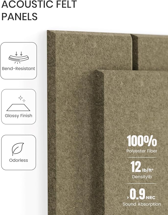 Large Felt Bulletin Board 48" x 36" Cork Board Alternative-12 Pack with 70 Safe Removable Adhesive Tabs, Cork Boards for Walls for Home Office Classroom Pin Board-Earth Brown