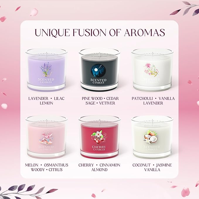 CHILLFLAME Scented Candles Gifts for Women, Candle Gift Set for Her, 6 Scented Votive Candles, Birthday Gifts for Women/Men (6 Colors, 14 oz)