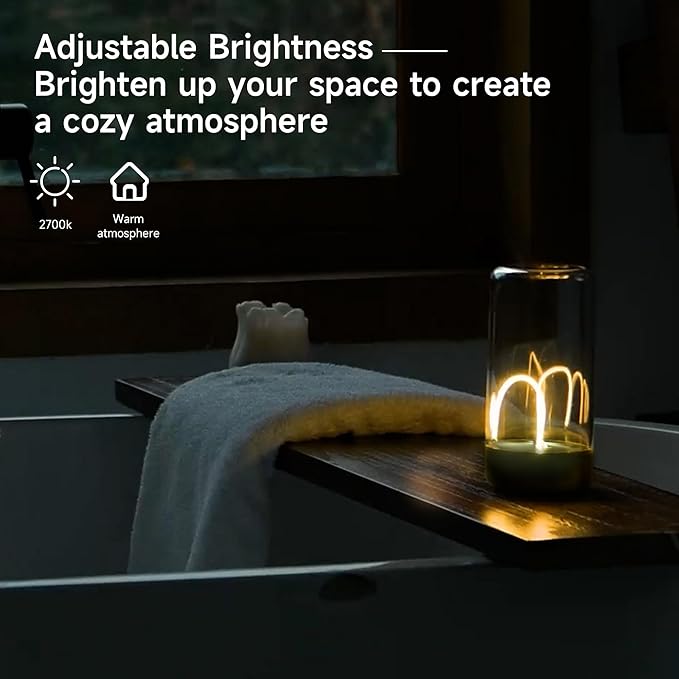 AUGE LIGHT Mini Minimalist Table Lamp Cordless Lamp Rechargeable Table Lamp Portable Nightstand Lamps Desk Lamps for Home Office Unique Ambient Light Mood Lighting for Desk Decor Beside(Olive Green)