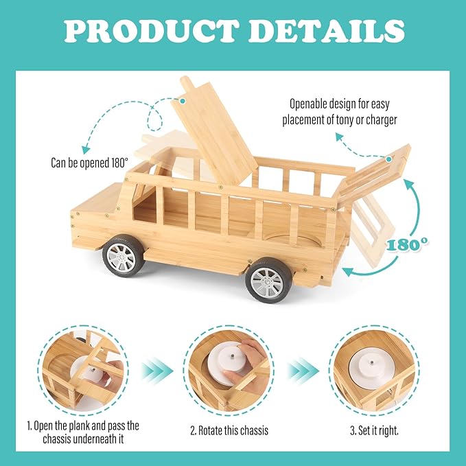 Bus for TonieBox 1/2Shelf Storage Holder for Tonies Figures, Car Organizer for Tony Box Display for 35 Tonie Characters(with 35Pcs DIY Magnetic Adhesive Metal Plate) for Children
