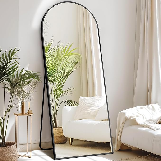 NEWBULIG Full Length Mirror, Full Body Floor Mirror with Aluminum Alloy Thin Frame, Wall or Standing Mirror for Bedroom, Living Room, Dressing Room