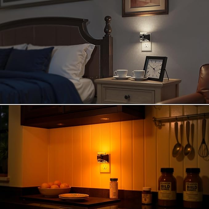 Briignite LED Night Light Plug into Wall Dimmable[2 Pack] Night Light with Bubble Design 5 Color Temperature & Brightness Levels Dusk to Dawn Sensor Nightlights for Bathroom, Hallway, Rooms, 5CCT