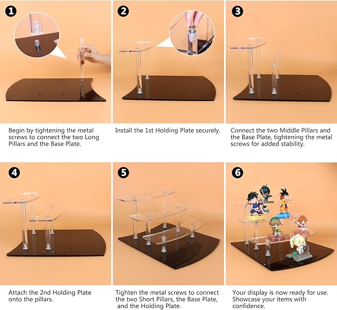 ELEGANTLIFE Acrylic Display Riser Stand – 4 Tier Clear Shelf for Funko POP, Amiibo, Figures, Collectibles, Cupcakes, Perfume, Skincare Organizer
