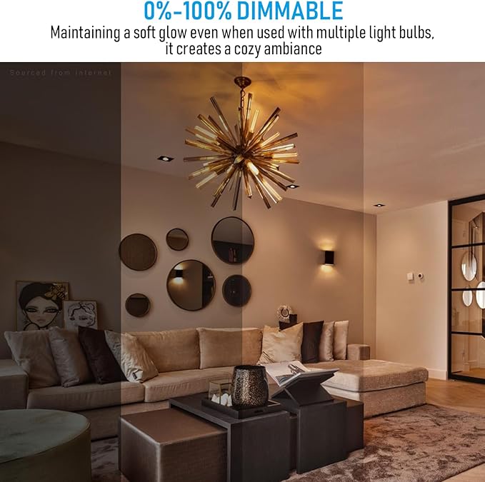 TORCHSTAR LED Tubular Decorative Light Bulb 2.3W, T10 Edison Light Bulbs, E26 Base, Dimmable Virtual Filament Vintage Edison Bulb, Beautiful Tube Decor Bulb, Amber Glass, 2000K Soft Warm, UL Listed
