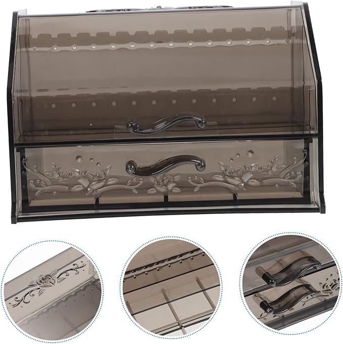 Multi-function Acrylic Jewelry Box Sturdy Drawer-type Cosmetics Organizer for Necklaces Earrings Bracelets and Accessories Lightweight and Portable Storage for Home and Travel