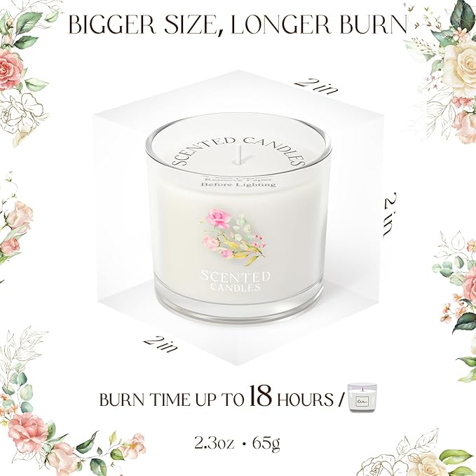 CHILLFLAME Scented Candle Gifts for Women, Candles Gift Set for Her, 3 Scented Candles for Mom, Teacher, Birthday Gifts for Women/Men (White, 7 oz)