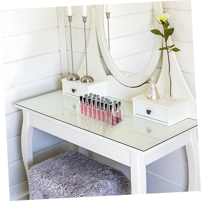 DOITOOL Acrylic Makeup Organizer -Grid Lipstick Holder Space-Saving Counter Display Rack