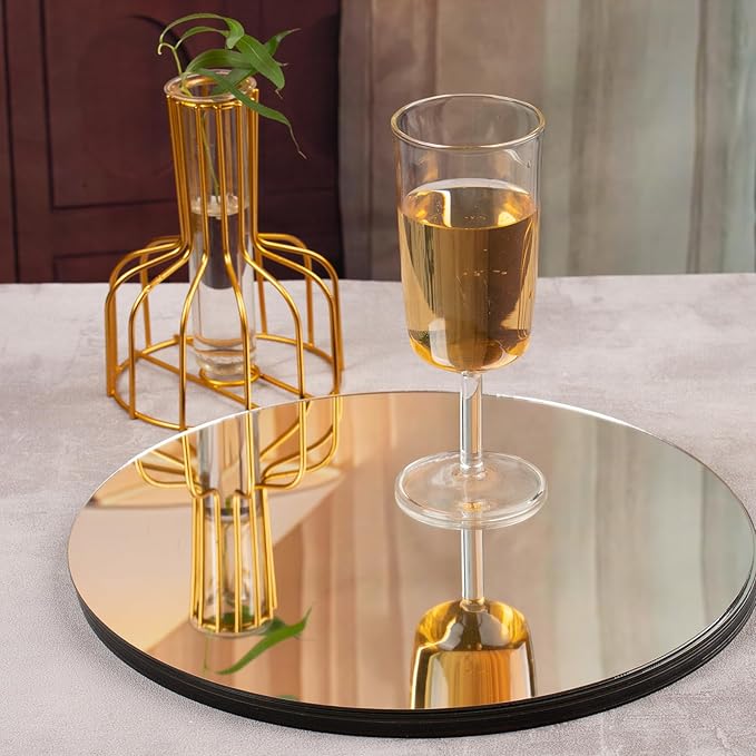 12PCS Acrylic Round Mirrors for Centerpieces, Circle Mirror Centerpieces for Tables Centerpieces & Wedding Decorations & Baby Shower Party & Christmas Decorations (12 * 12inch)