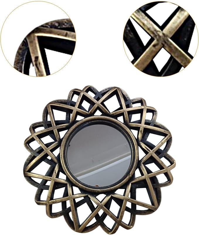 Nordic Wall Hanging Mirror Round Mirror for Living Room Bedroom Decoration, Aureate