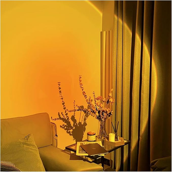 Sunset Lamp Projector Led Lights with Remote, Sunset Lamp for Bedroom Aesthetic Room and Decor Home 16 Colors Night Light 360° Rotation Rainbow Lights Gifts for Women