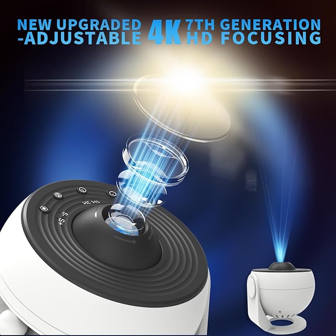 13 in 1 Planetarium Projector, Galaxy Star Projector for Bedroom with Constellation Solar System, 360° Rotating Ceiling Night Light Projector with Timer HD Projection for Kids Adults Room Decor Gift