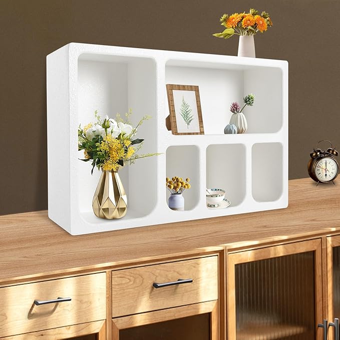 Storage Cabinet, Arched Bathroom Wall Cabinet Modern Wall Shelves Wall Mounted Storage Cabinet Organizer for Bedrooms, Kitchens, Study Rooms, Living Rooms, Bathrooms