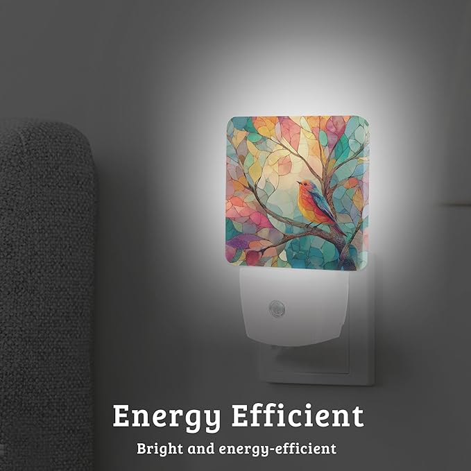 Tree of Life Bird Night Light, Plug-into Wall Nightlight Lamp with Dusk to Dawn Sensor, Led Lamp 0.5W Energy Efficient for Boys Girls Women Men Gifts, Home Decorative